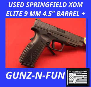 (42912)USED Springfield XDM Elite 9 MM 4.5" barrel W/ box & (3) mags