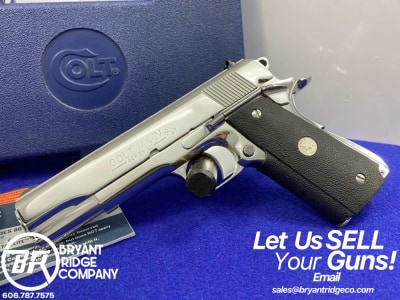 Colt MK IV Series 80 .45 Acp 5" *BREATHTAKING BRIGHT STAINLESS FINISH*