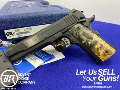Colt Government Lightweight .45 ACP 5" Blue *BEAUTIFUL BURL WOOD GRIPS*