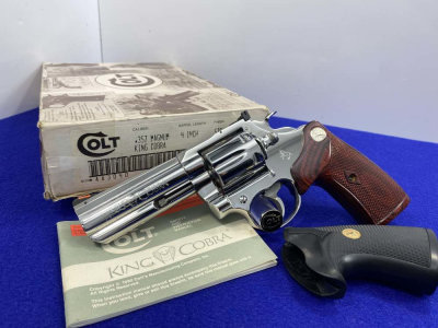 1991 Colt King Cobra .357Mag 4" -STUNNING MIRRORED BRIGHT STAINLESS-