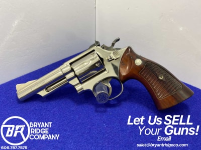 1968 Smith Wesson 19-2 .357 Mag Nickel 4" *PINNED & RECESSED COMBAT MAGNUM*