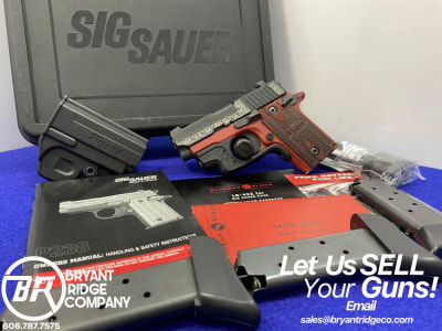 Sig Sauer P238 Lady .380 ACP 2.7" *RED CERAKOTE FINISH w/ ENGRAVED ARTWORK*