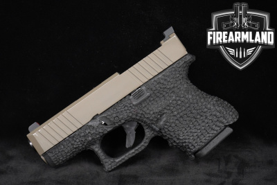 Glock G26 9mm Raptor Logo 3.43" Custom Slide Trigger-guard Undercut