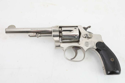 S&W  Hand Ejector 32 SWL 4" Factory Nickel 1911-1941 C&R No Reserve!