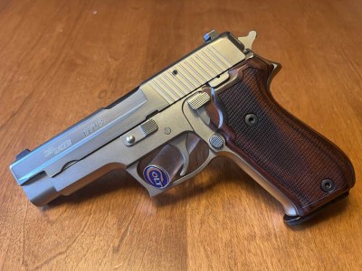 German Sig Sauer Stainless .45 ACP Semi-Auto Pistol