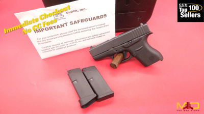 Glock G43 9mm Great Condition In Case 2 Mags Penny Start!
