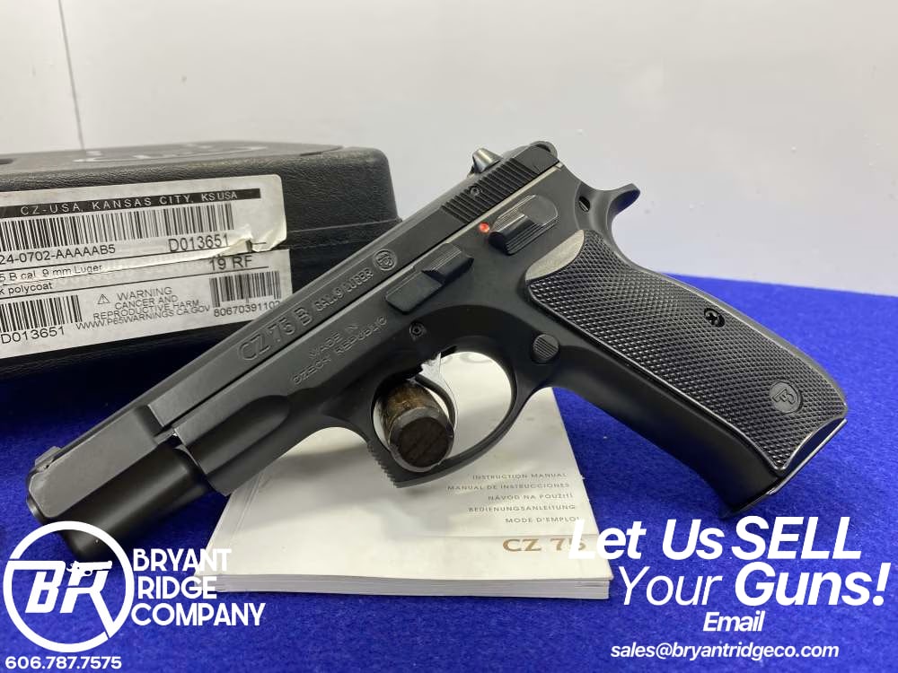 CZ 75 B 9mm Blk 4.6" *OUTSTANDING HIGH-QUALITY SEMI-AUTOMATIC PISTOL*